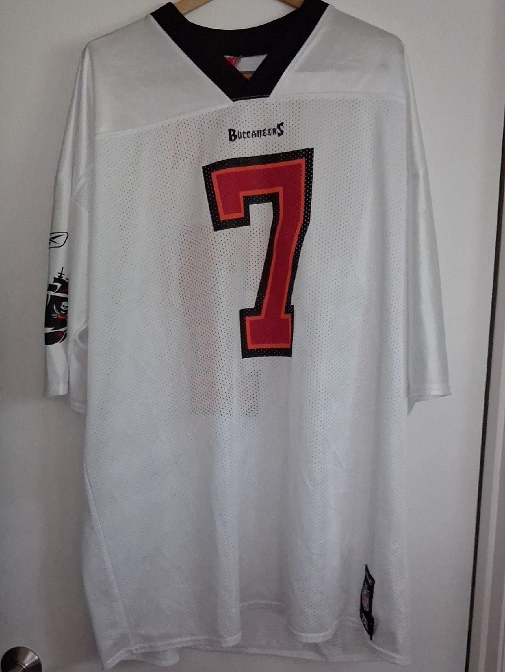 NFL Buccaneers White Mesh Jersey with Red and Black   Number 7 GARCIA